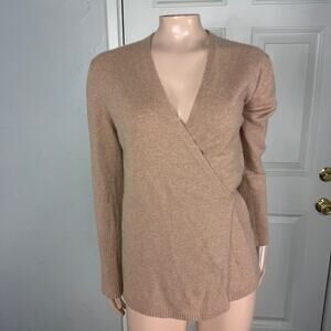 PURECASHMERE NYC Women's Sweater Small Pure Cashmere Cardigan Wrap Tie A12